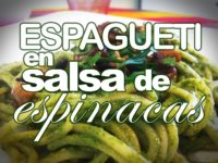 Espagueti en salsa de espinacas