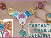 Anillo y Collar de Resina UV y Fornituras Metálicas