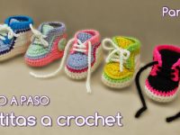 Cómo tejer zapatitos o botitas de bebé a crochet, ganchillo – Varias Tallas (1/2)