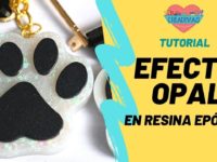 Llavero de patita de perro en resina